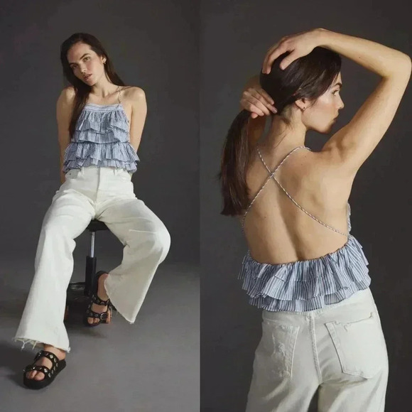 Anthropologie Magali Pascal Layered Ruffle Tank Size 10 NWT $295 - Picture 11 of 15